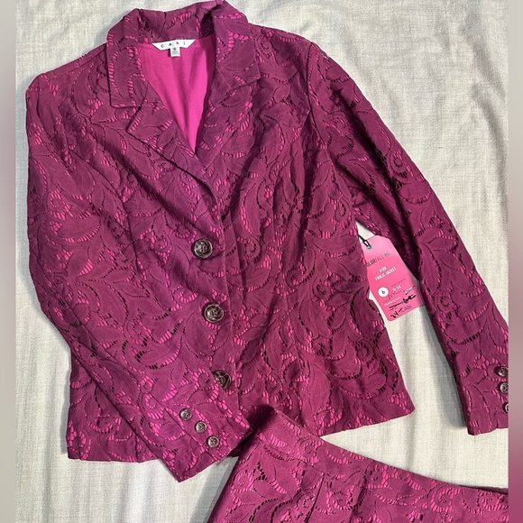 NWT CAbi Frolic Plum Berry Lace Jacket & Skirt Size 6 - Picture 4 of 13